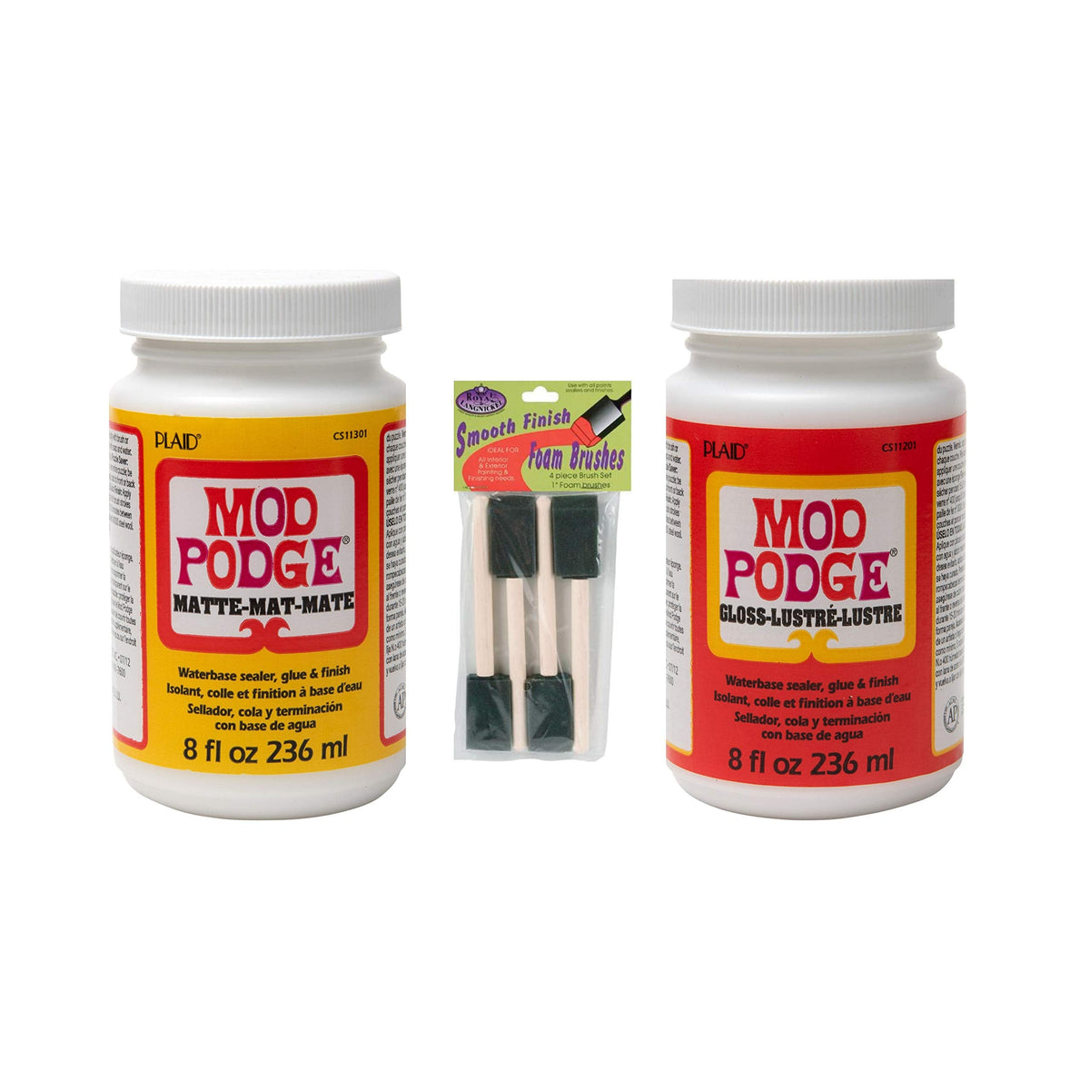 Mod Podge Decoupage Kit Mod Podge with Foam Brushes-8 oz.