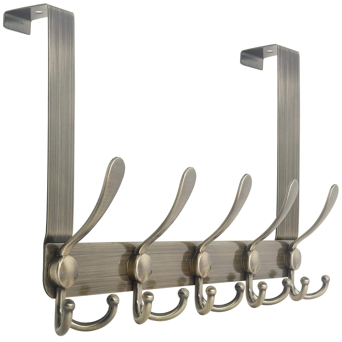 WEBI Over The Door Hook Rack with 5 Tri Hooks for Hanging,Over Door Hanger Coat Rack Over The Towel Rack Towel Hanger for Behind Back of