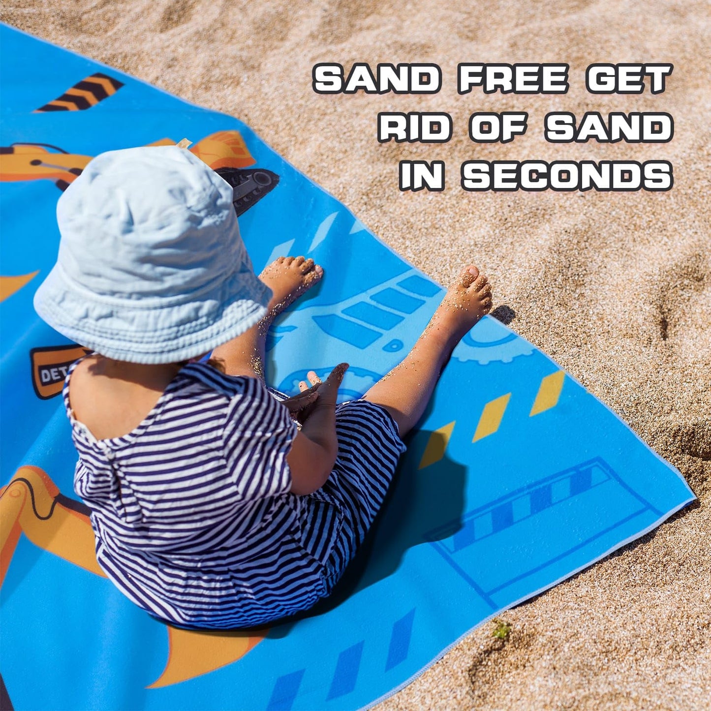 WERNNSAI Truck Microfibre Beach Towel for Kids, 76 x 150cm Bath Towel