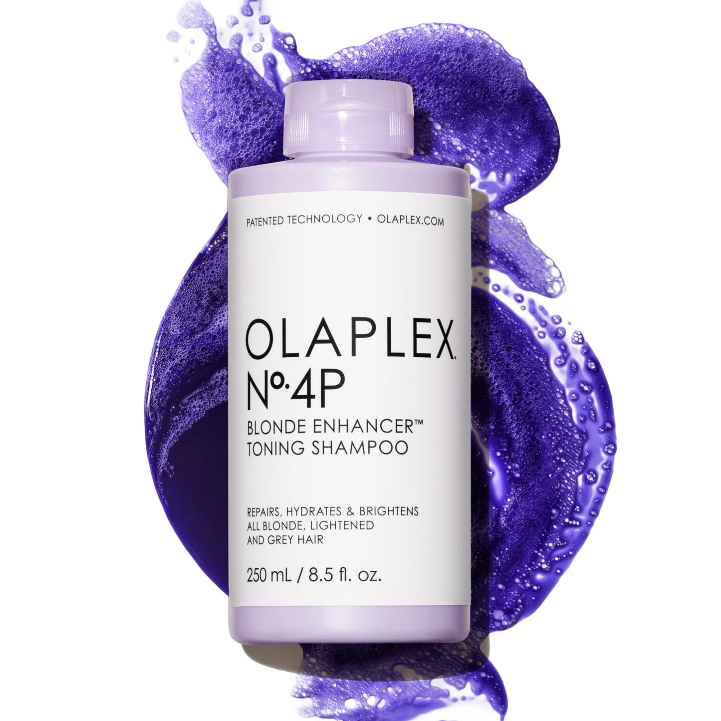 Olaplex N?. 4P Blonde Enhancer Purple Toning Shampoo: Neutralizes Brassiness & Strengthen | Repairs Damages & Hydrates Hair| For Coily, Curly,