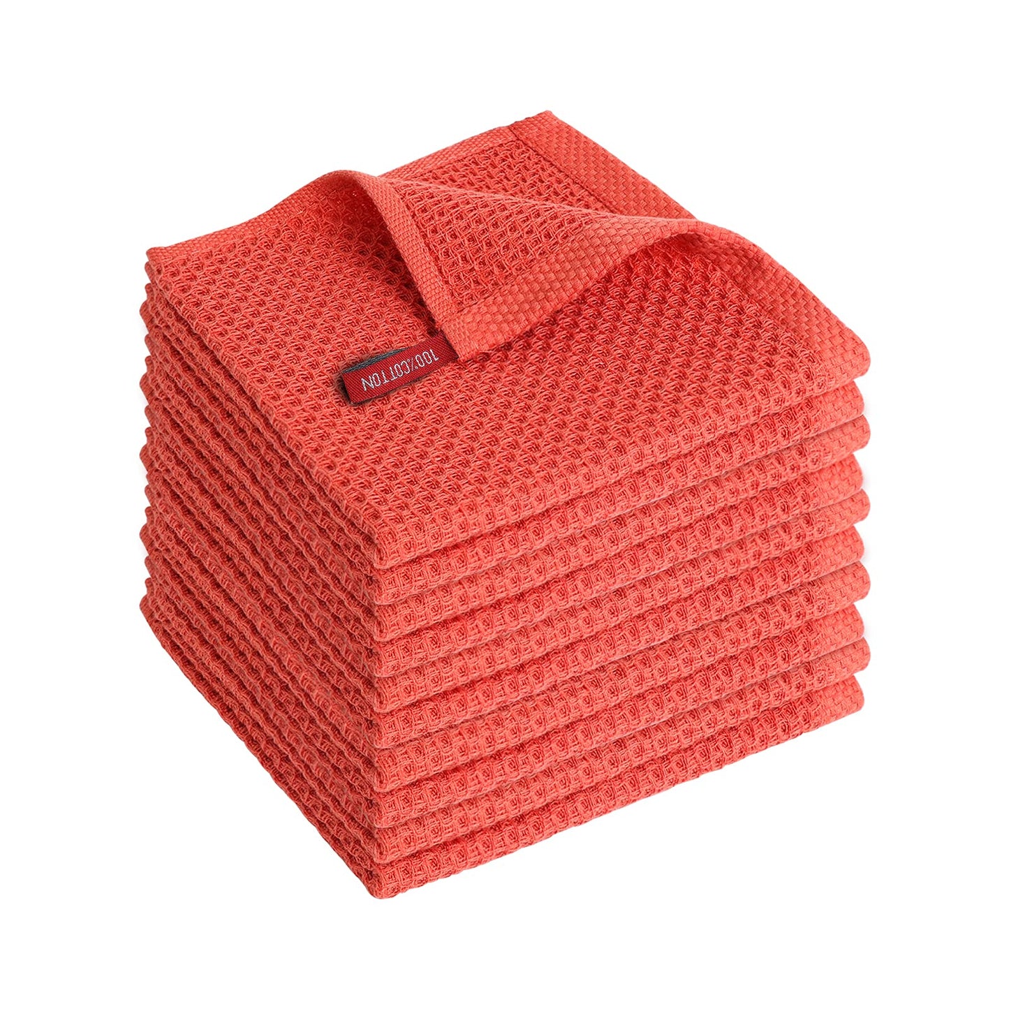 SFTXEY 100% Cotton Towels, Pack of 10 Tea Towels Kitchen Towels in Waffle Look, Ultra Soft Absorbent, Quick Drying for Tea Towels