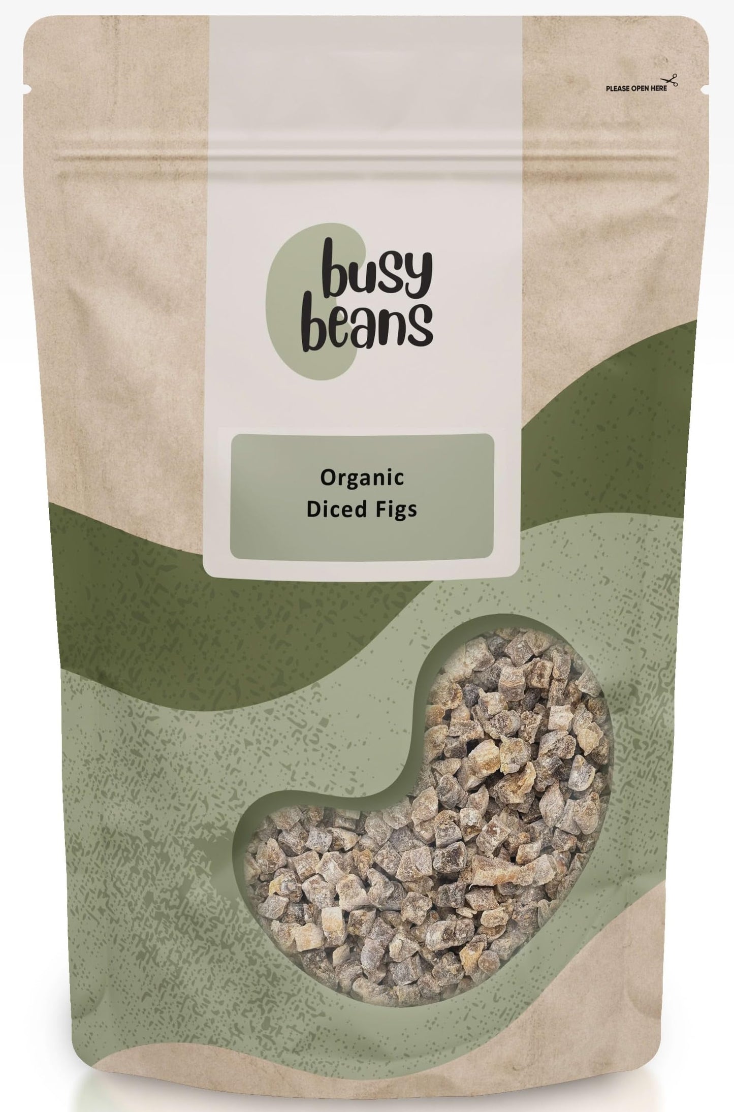 Organic Sun Dried Chopped/Diced Figs - Certified Organic - by Busy Beans Organic (1kg)