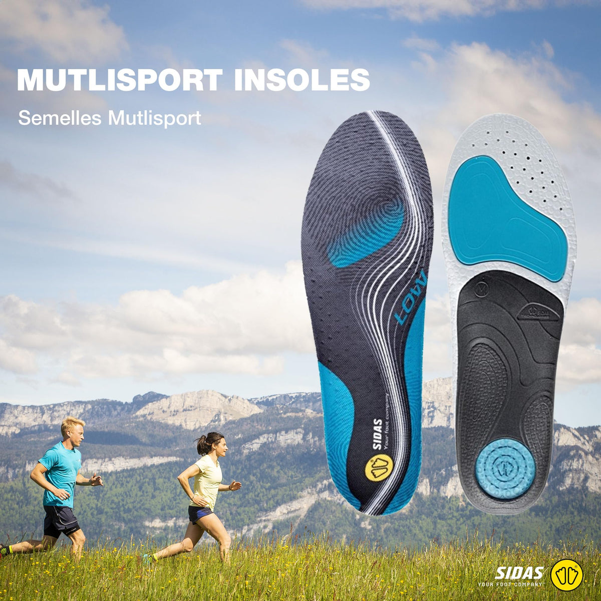 Sidas 3FEET Activ' Low Insoles - Blue/Black, S: 4-5