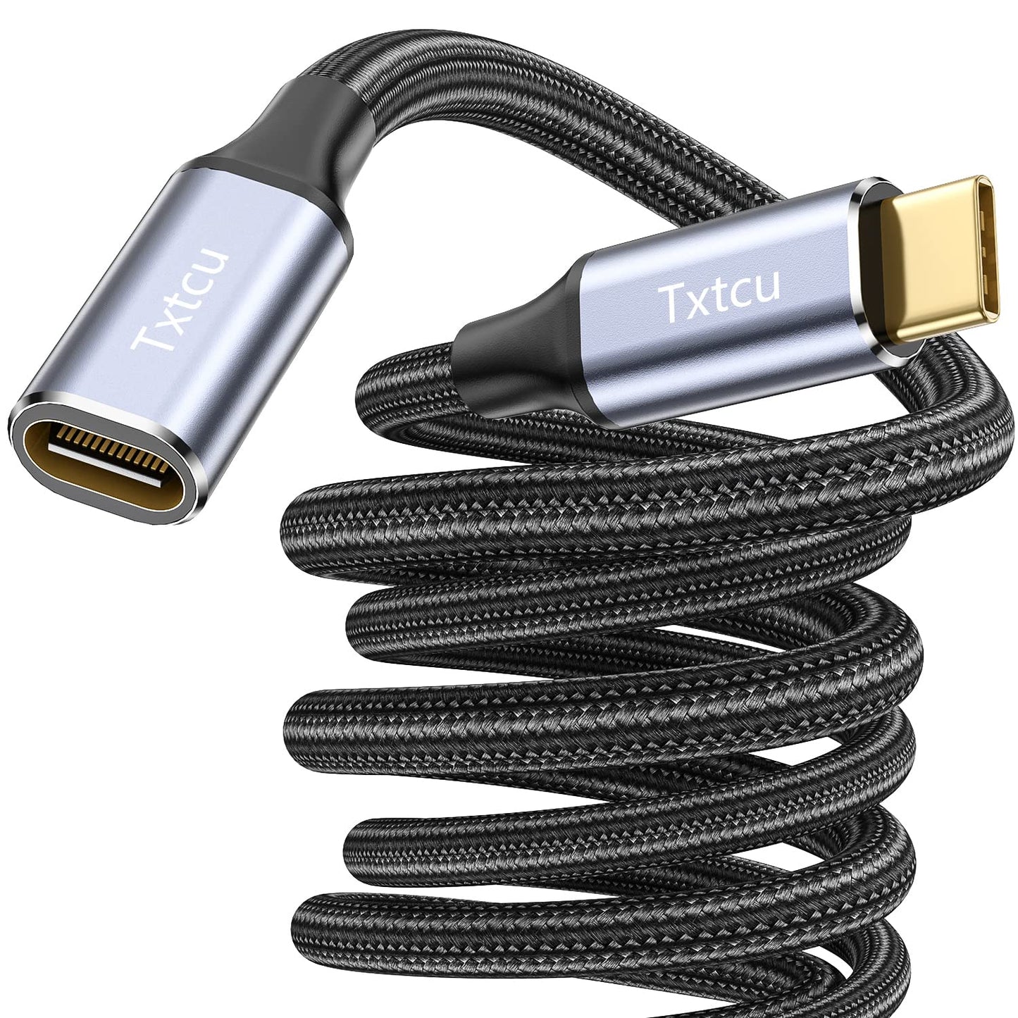Txtcu USB C Extension Cable 5m, USB 3.2/5Gbps 4K Video 100W C to C Fast Charging & Sync Nylon Male to Female Extender Cord for iPhone 17 16 15 +