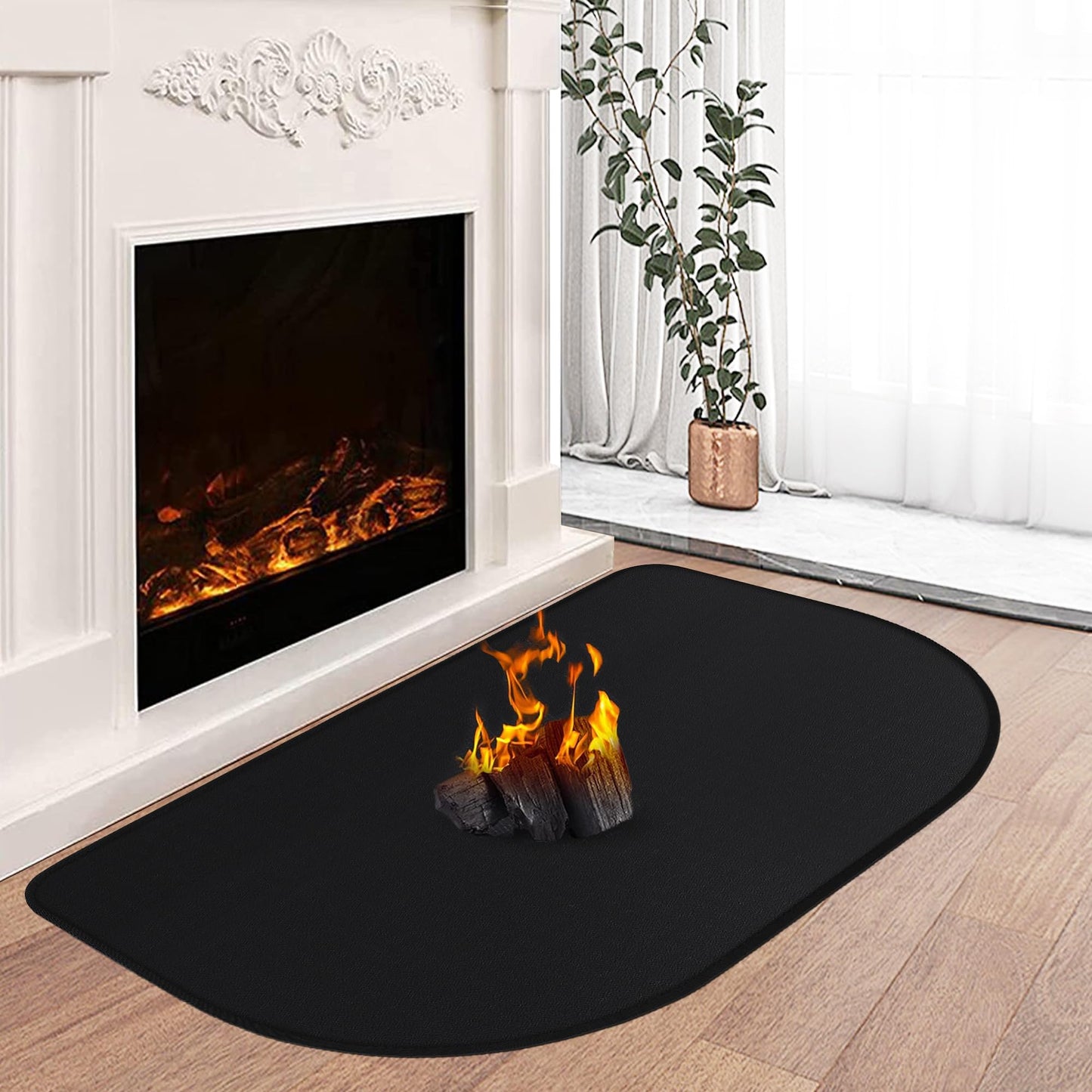 Hearth Rugs for Fireplaces Fire Resistant, 80x50x0.1cm Fireproof Fireplace Mat, Hearth Pads for Wood Stove Fireplace Indoor Outdoor, Fireplace Rug