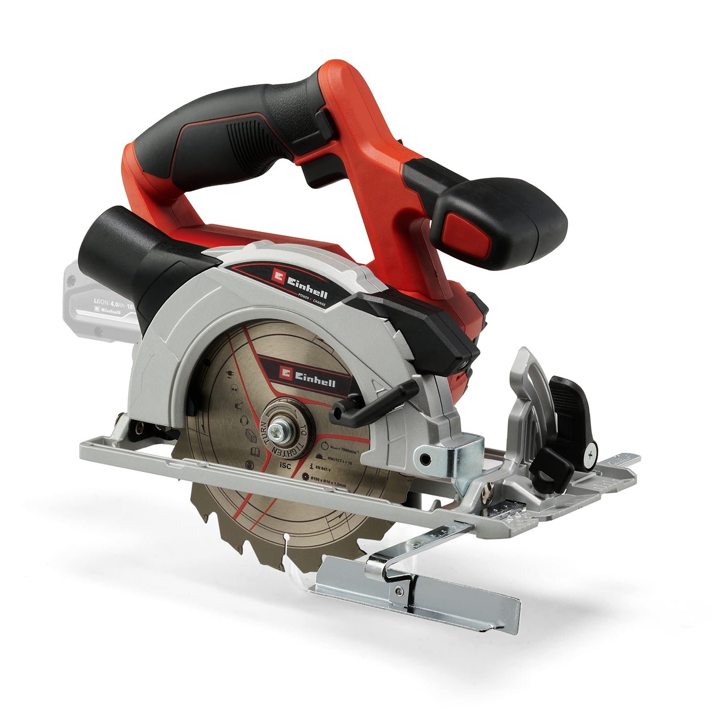 Einhell TE-CS 18/150 Li Power X-Change 18V Cordless Circular Saw | 150mm Rotary Wood Saw, Tool-Free Adjustment, LED, Dust Extraction | Solo Electric