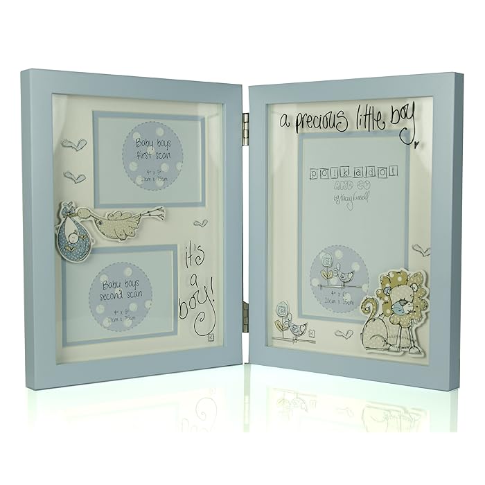 Tracey Russell Polka Dot Mdf Photo Frame & 1St & 2Nd Scan Boy