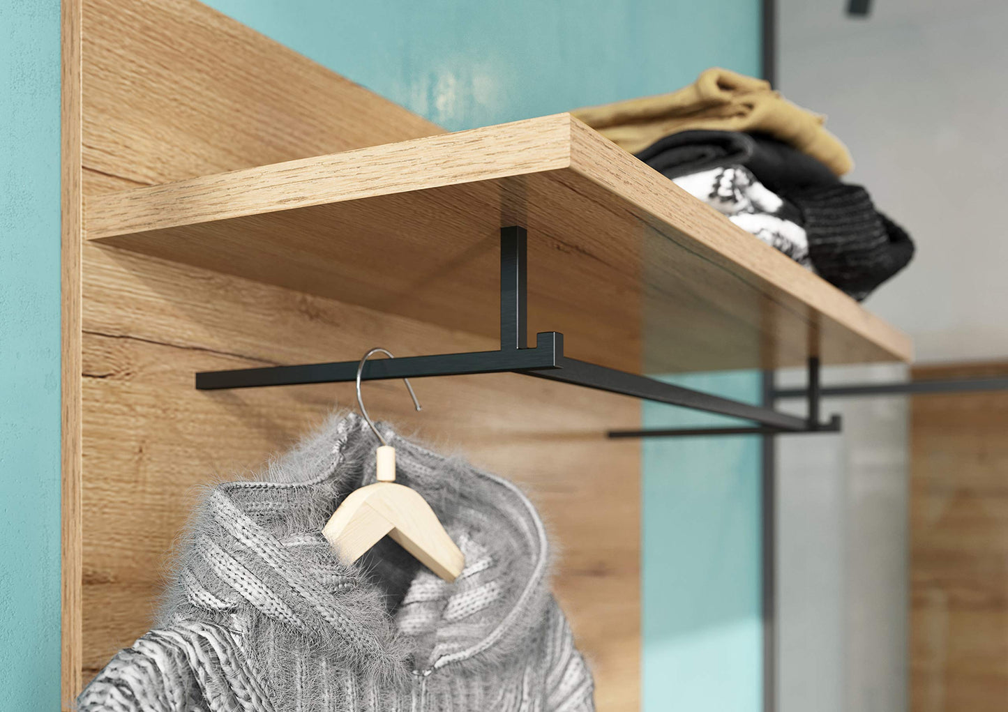 GERMANIA DIE MÖBELMACHER Wardrobe Panel, Acrylonitrile Butadiene Styrene Metal, Navarra Oak, 75 x 110 x 30 cm