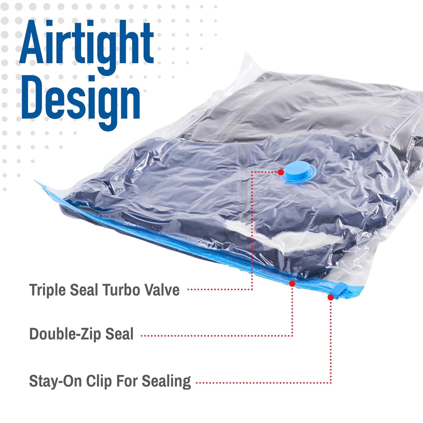 Spacesaver Jumbo Vacuum Storage Bags for Clothes - 100 x 80 cm Vacuum Bags and Space Saver for Comforters and Blankets