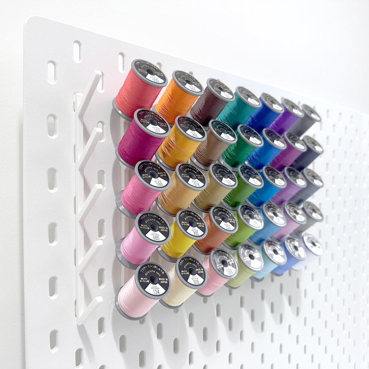The Good Idea | 10 Pack Thread Holders for IKEA Skadis Pegboard | Sewing Bobbin Threading Needle Scissors Accessories Bracket Wall Mount Hook 10