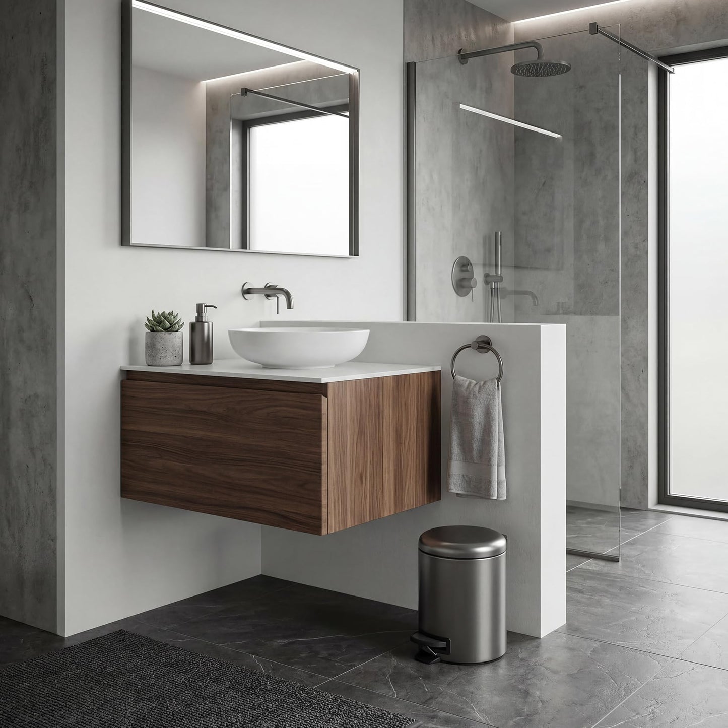 Gedy Potty 5 Litre Pedal Bin with Lid - Gun Metal