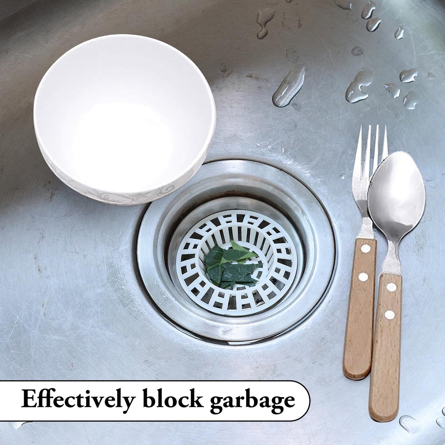 2 Pcs Plastic Sink Strainer, White Drain Hair Catcher Hair Plug Hole Plastic Lightweight Sink Filter Hair Trap Catch Waste Filter Plug Drain Filter