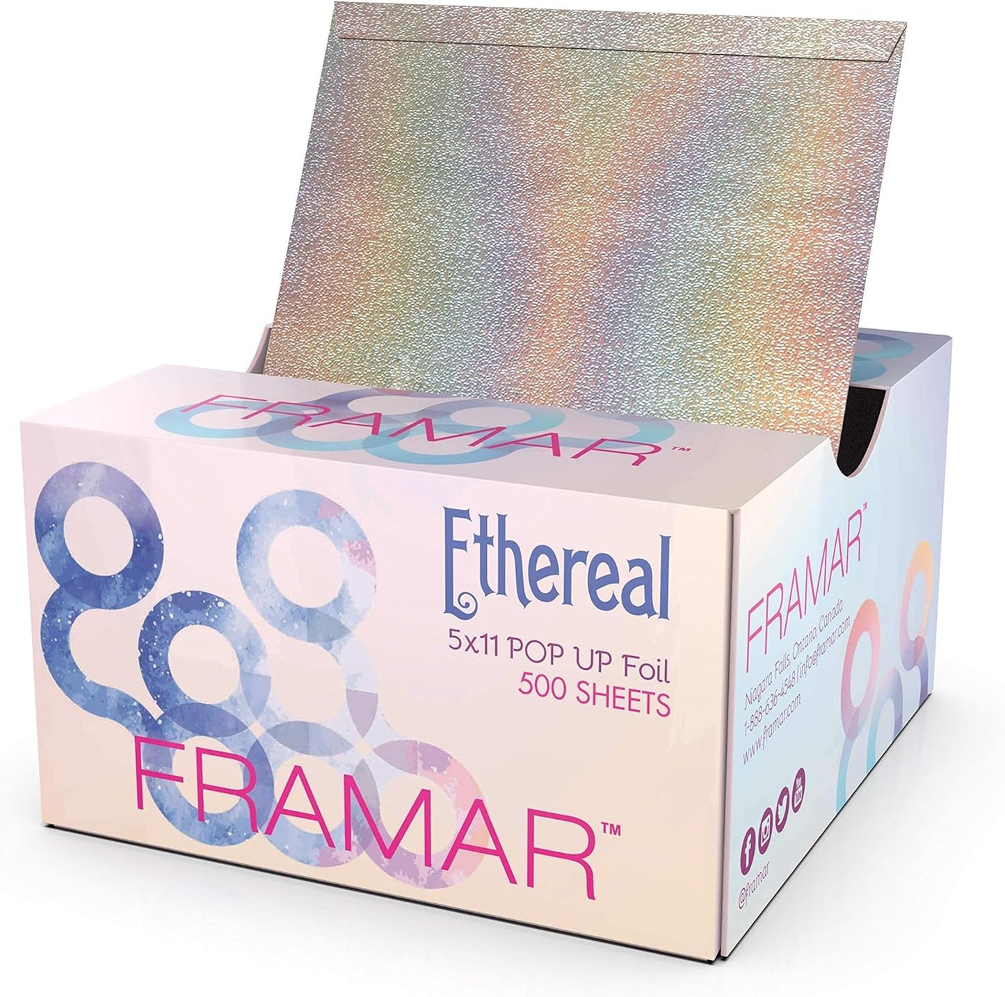 FRAMAR Ethereal Embossed Pop Up Hair Foil - Highlighting, Foils for Highlights, Hairdressing Foil for Hair Highlights, Non Slip Embossed Texture ? 500