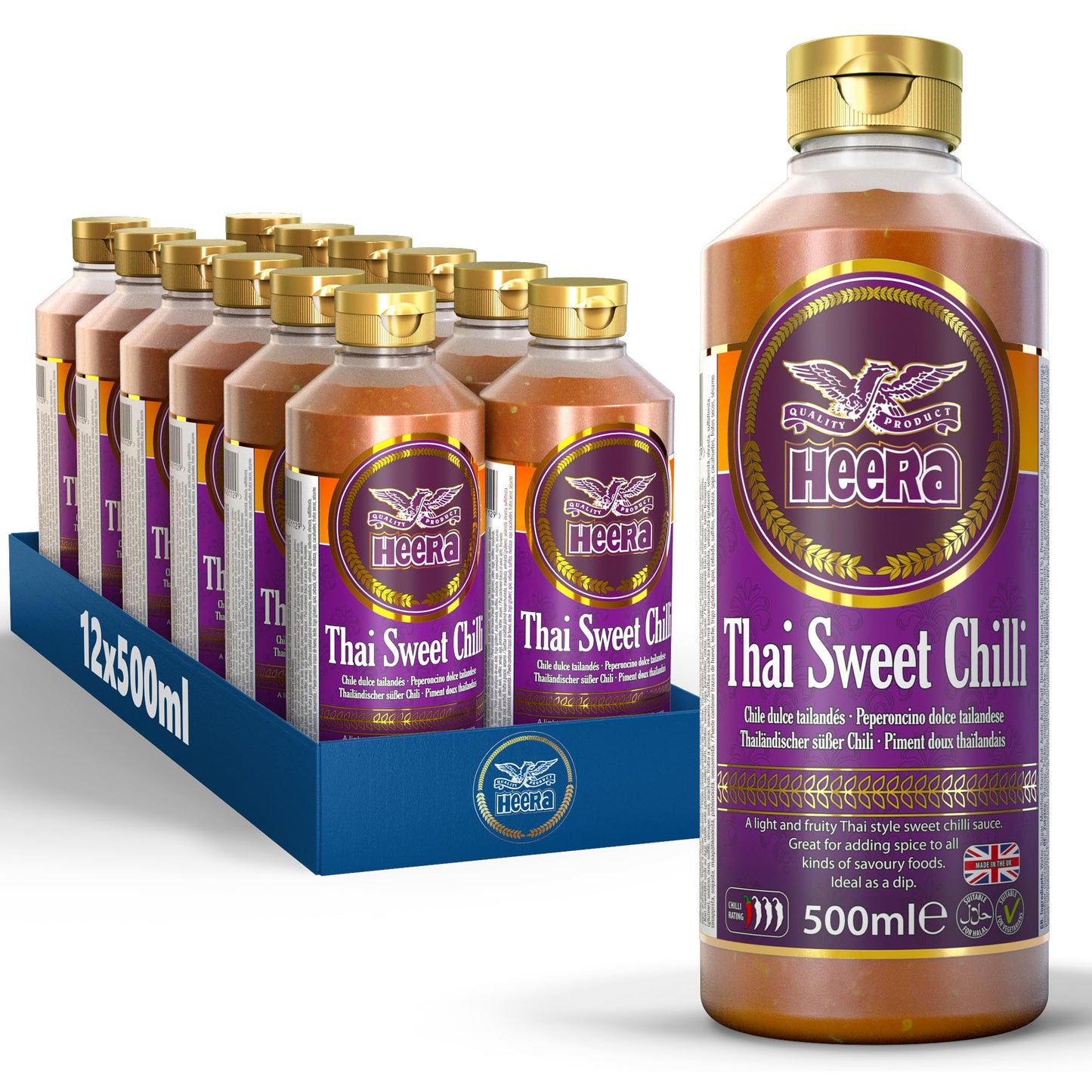 Heera Thai Sweet Chilli Sauce, 500ml, Pack of 12