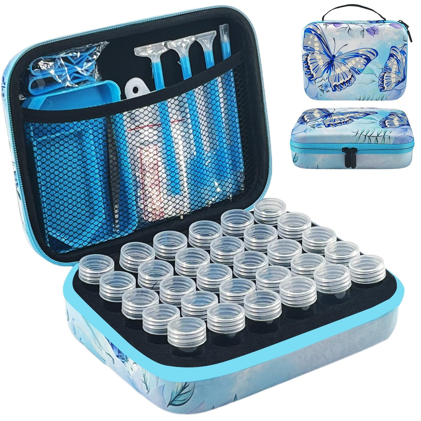 LIRUNQIU Diamond Painting Storage Containers, 30 Slots Diamond Art Accessories and Tools Kits Storage Box for Jewelry Beads