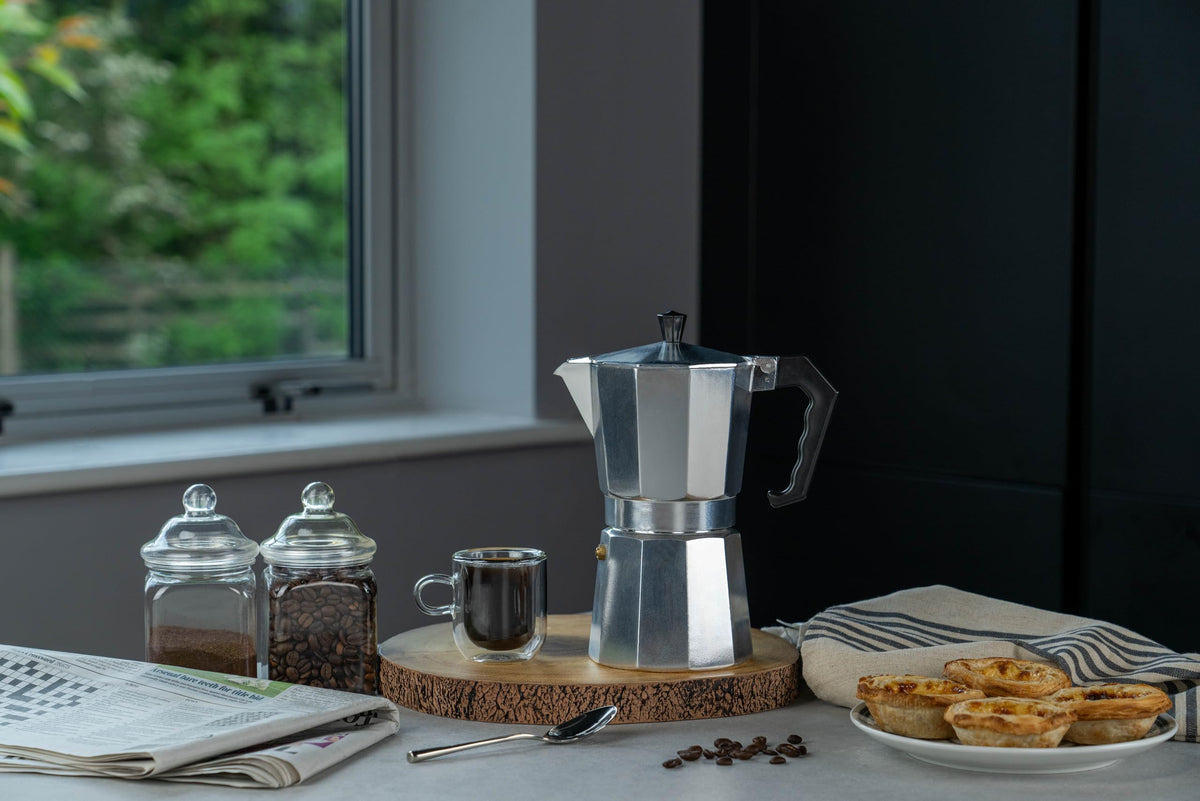 Grunwerg ECM-09 Italian Style Aluminium Espresso Coffee Maker, 9 Cup (360ml)