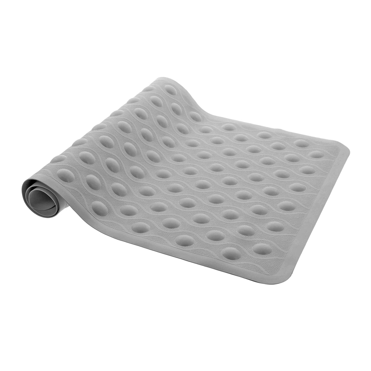 Aztex Anti-Fungal Non-Slip Shower Mat with Bubbles and Suction Cups, Slip Resistant Shower Tread, Kids Bath Mat, Made From Rubber Vinyl - Slate