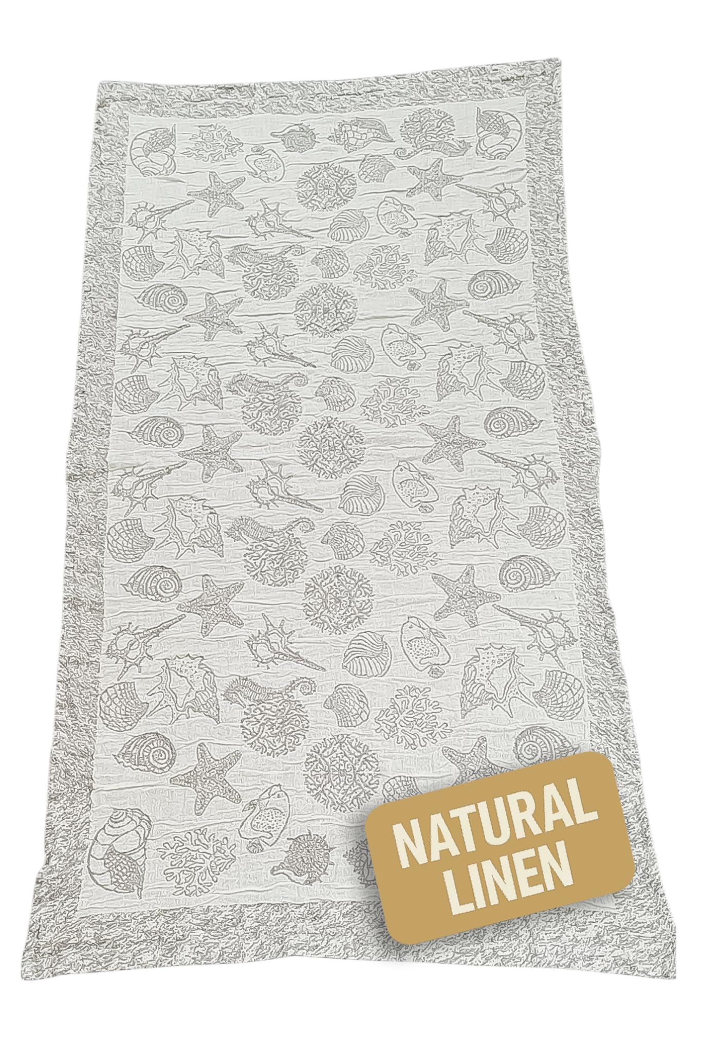 Linen Bath Towel 60?120 cm ? Jacquard Towel for Daily Use ? Natural Linen Blend ? Not Fluffy ? Compact and Durable (Aquaria)