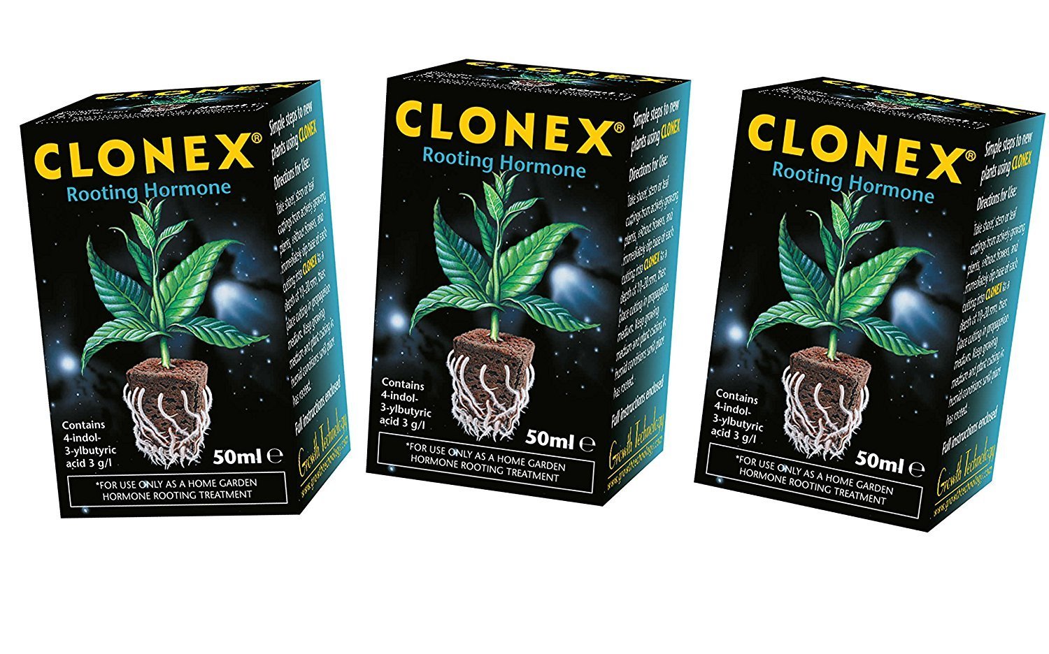Clonex Growth Technology 3 x 50 Milliliter Professional Cloning/Rootin ...
