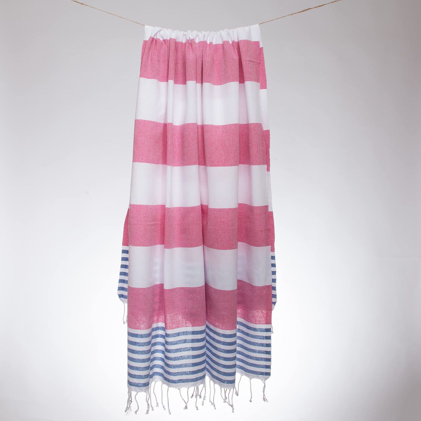 Blue Beach Turkish Towel - 100x180cm Large Turkish Hammam Peshtemal Towel - Super Absorbent, Quick Dry, Lightweight, Compact Towels for Swimming,