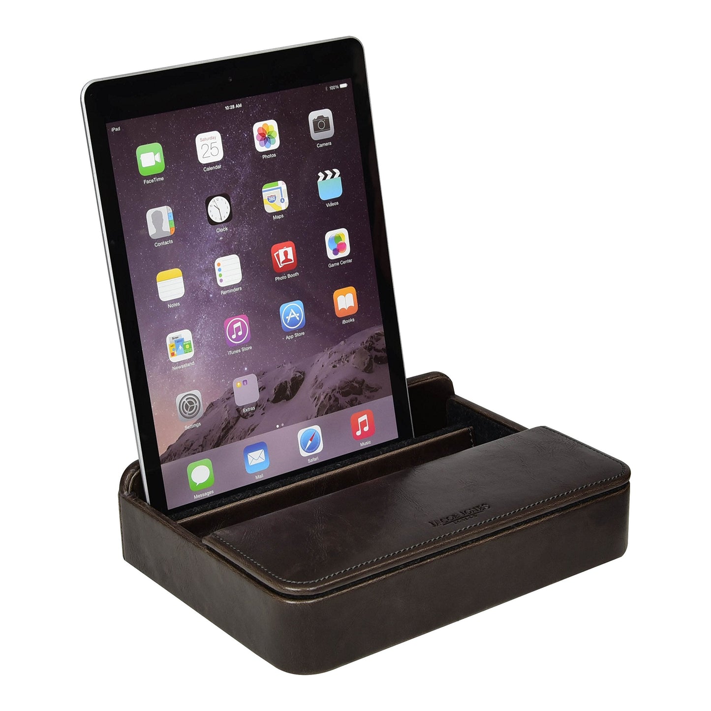 Jacob Jones Grey Charging Valet Tech Stand with Dark Grey Lining