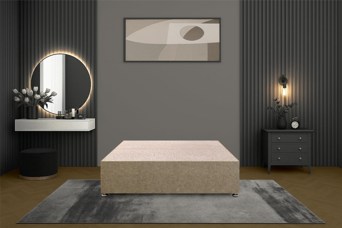 Bed Centre Flexby Divan Bed Base Only with 2 Drawers (Same Side), No Headboard - Available in 3FT, 4FT, 5FT & 6FT