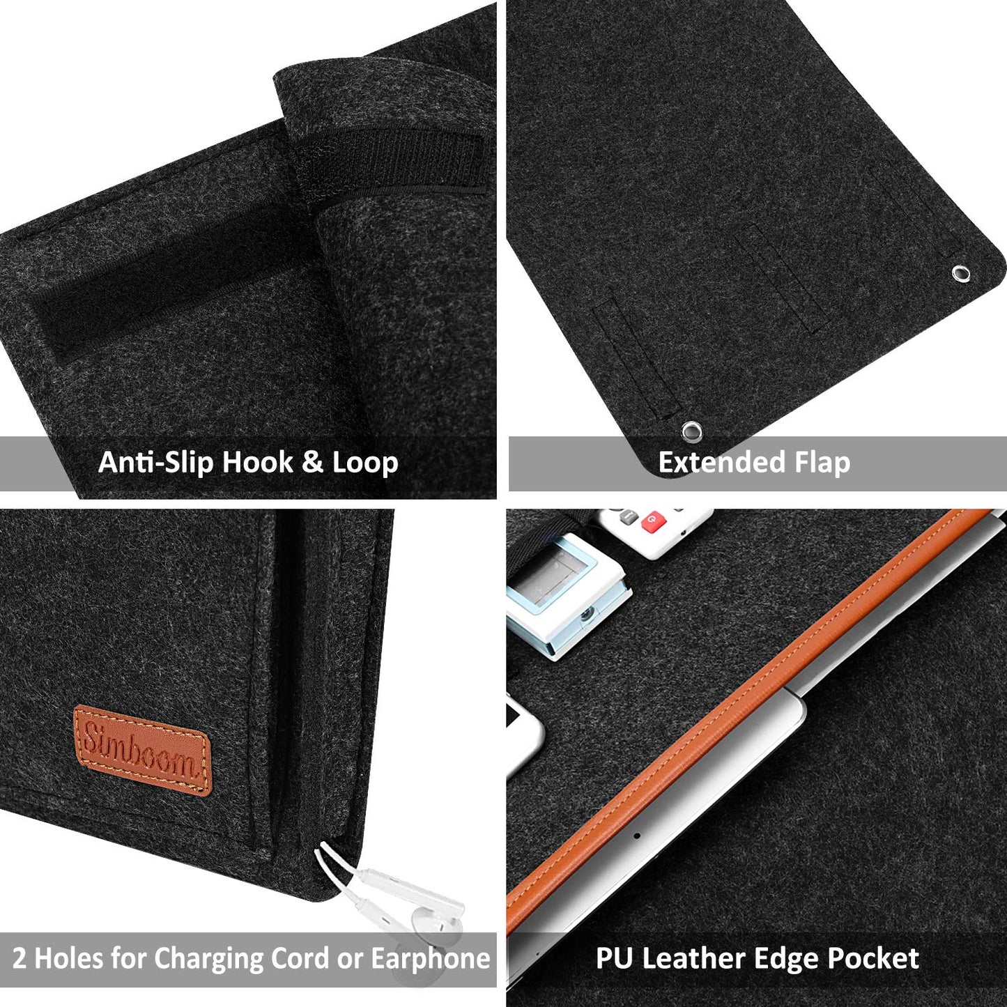 SIMBOOM Sofa Armrest Hanging Storage Bag - Dark Grey