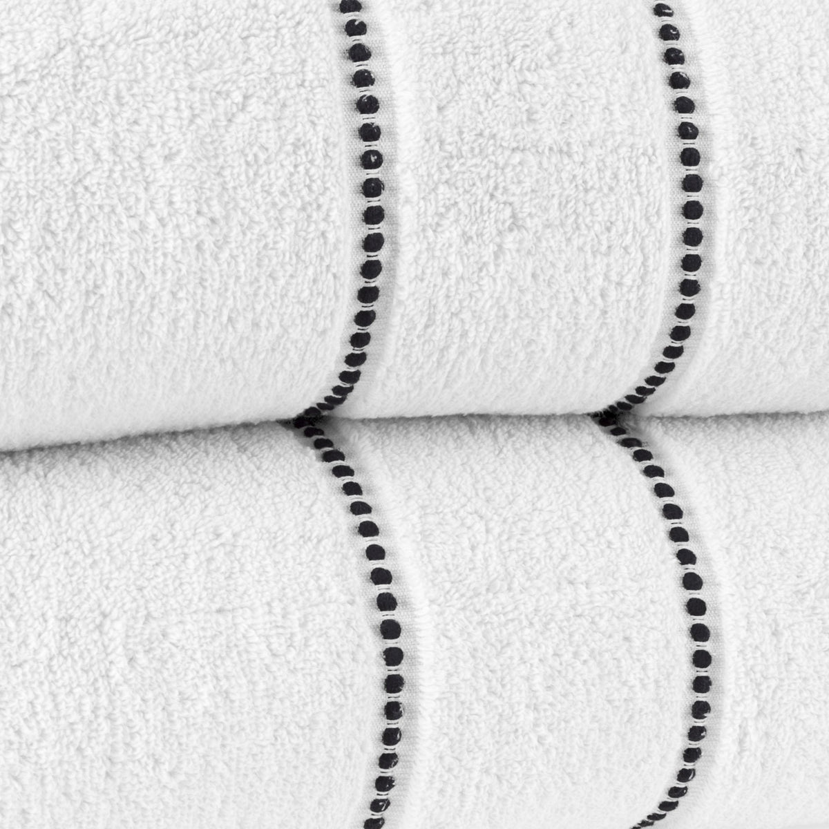Luxury Cotton Towel Set- 2 Piece Bath Sheet Set Made From 100% Zero Twist Cotton- Quick Dry, Soft and Absorbent By Bedford Home (White/Black)