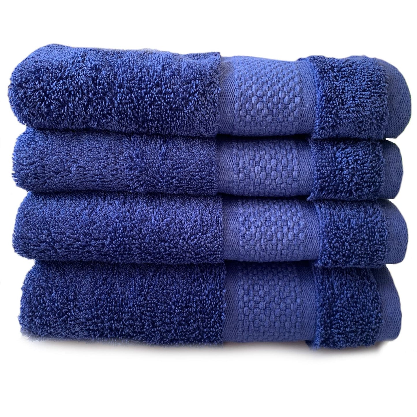 Sue Rossi Organic Turkish Cotton Guest Towels Set Of 4, Kitchen Or Bathroom Pack, Size 30cm x 50cm, Soft, Fluffy & Absorbent 600gsm Towel