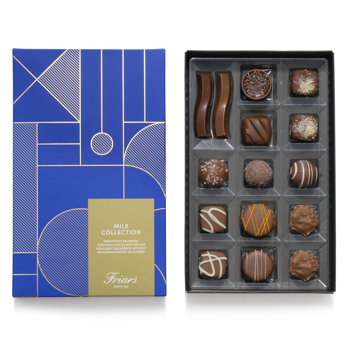 Friars Milk Chocolate Collection | 15 Luxury Assorted Belgian Chocolates | No Alcohol | Ideal Present for Special Occasions, Birthday, Valentines,