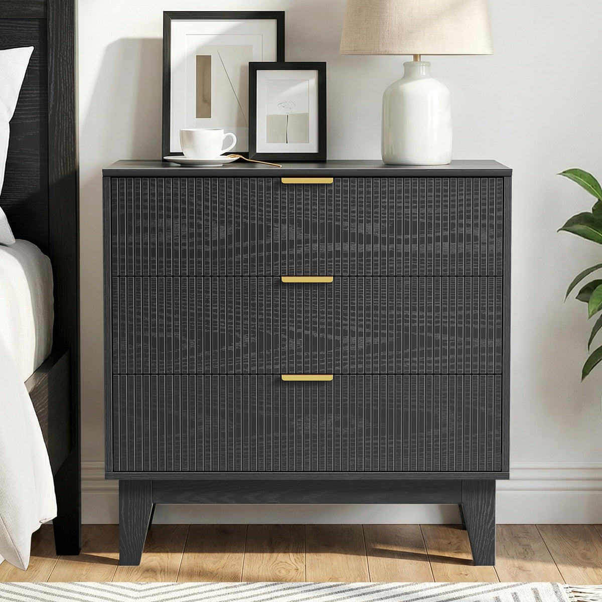 Skokliz Chest of Drawers with 3 Drawers, Storage Organizer, Wide Chest of Drawers for Closet