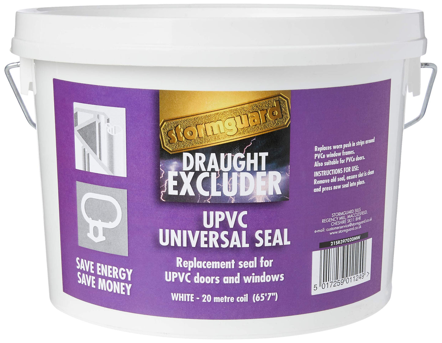 STORMGUARD 21SR397020MW UPVC Replacement Push in Seal White 20M