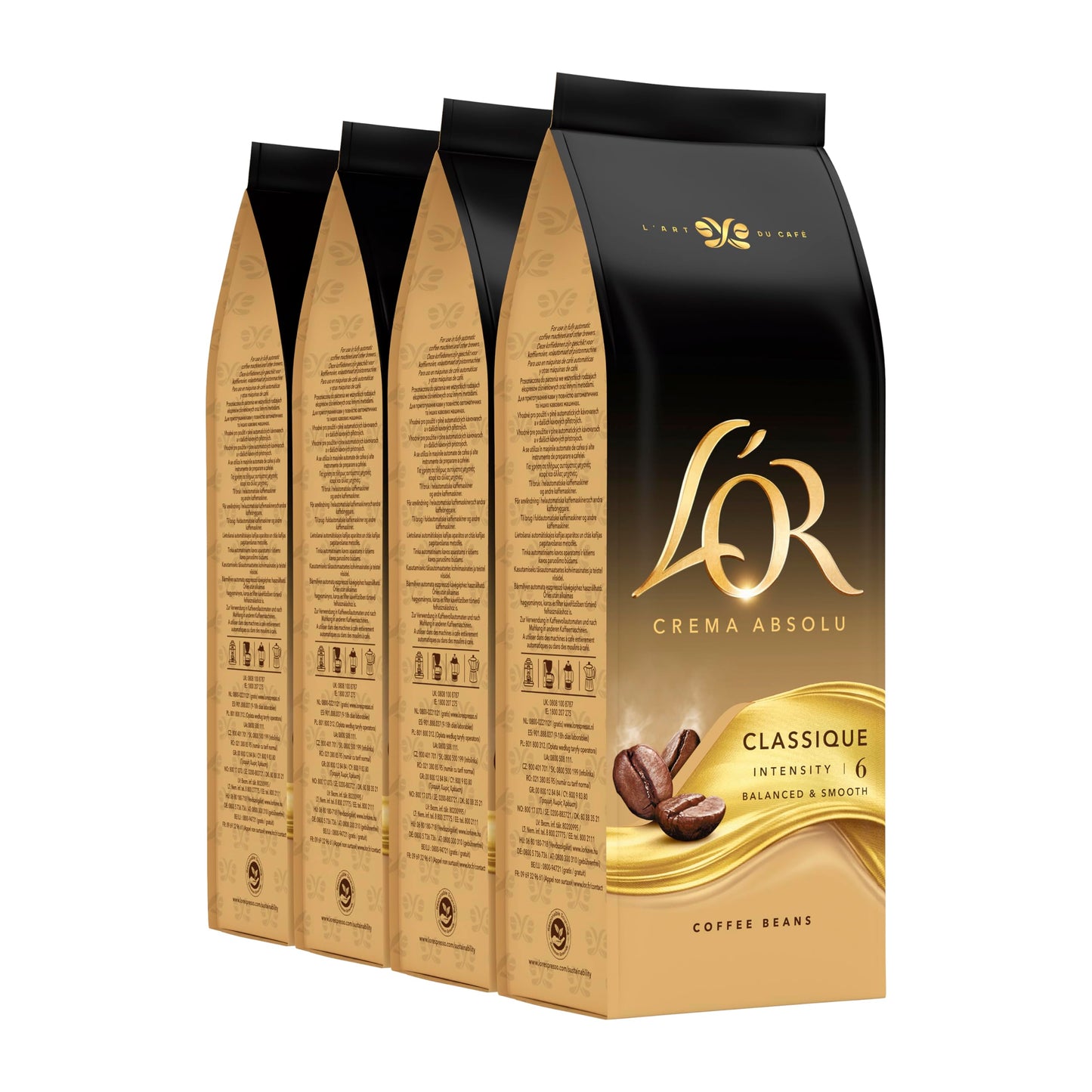 L'OR - Crema Absolu Classique Beans - 4x 500g