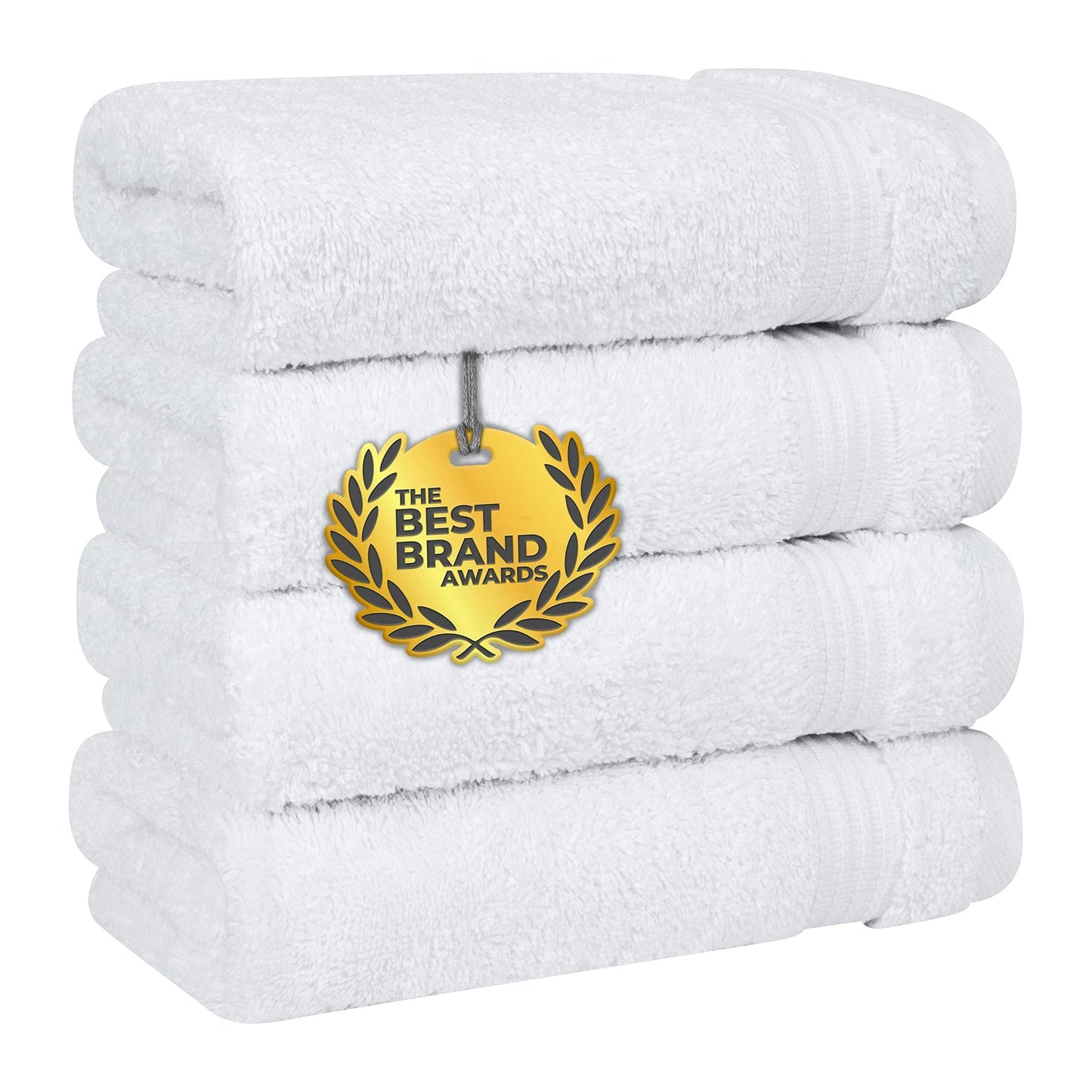 Cotton Paradise Hand Towels for Bathroom, 100% Cotton Turkish 4 Piece Hand Towel Set, Soft Absorbent Face Towels Clearance Set, White Hand Towels