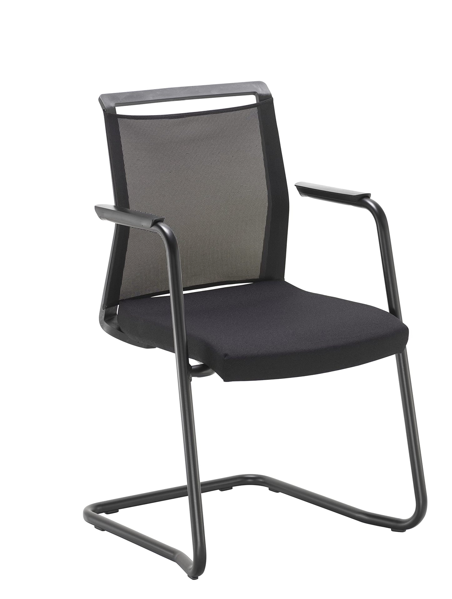 Office Hippo Mesh Back Cantilever Desk Chair With Integral Arms, Suitable for Home Office, Office, Meeting Rooms, Boardroom and Classrooms, Black