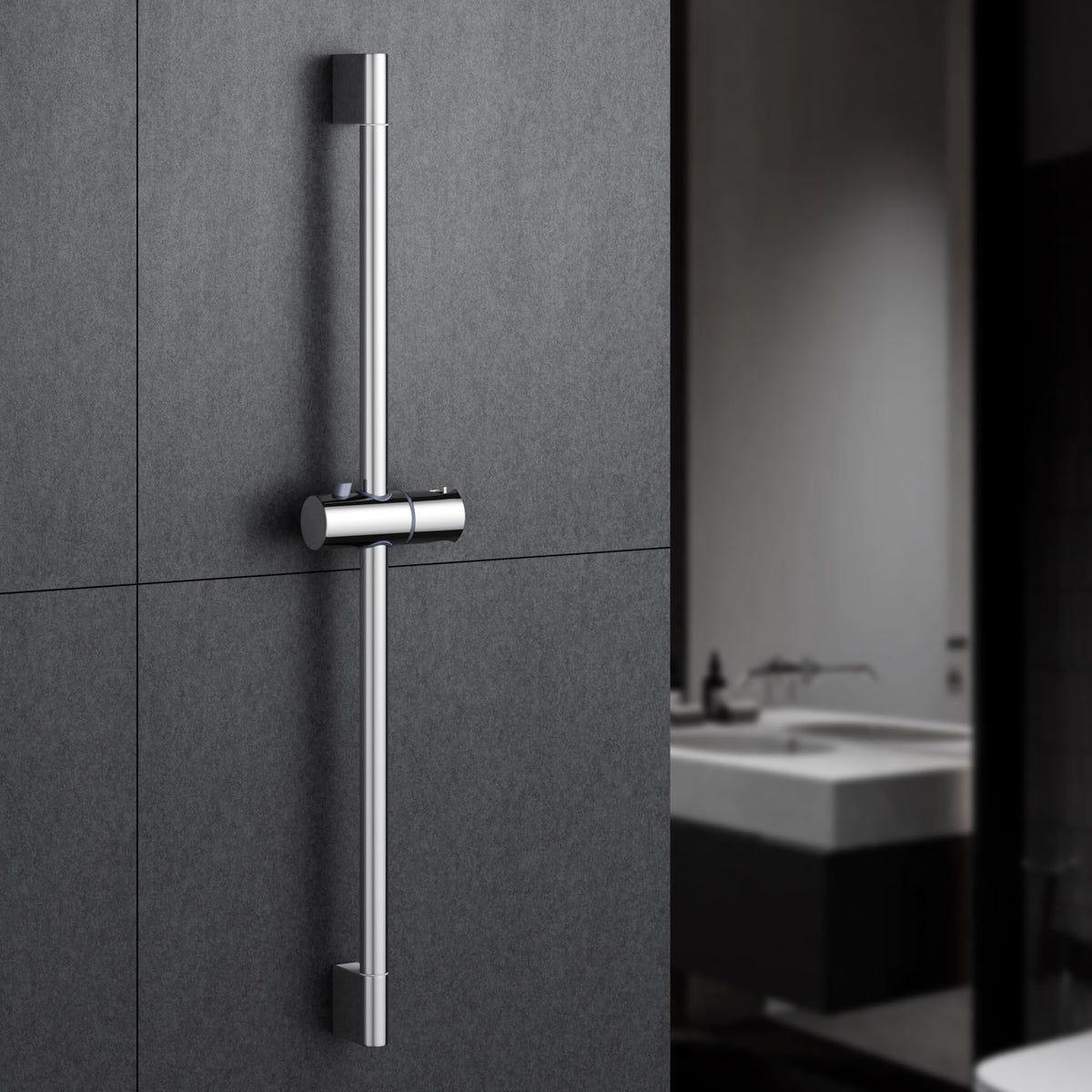 MORADO Shower Riser Rail 70cm, Stainless Steel Shower Slider Bar with 360 Degree Adjustable Shower Head Holder,Chrome