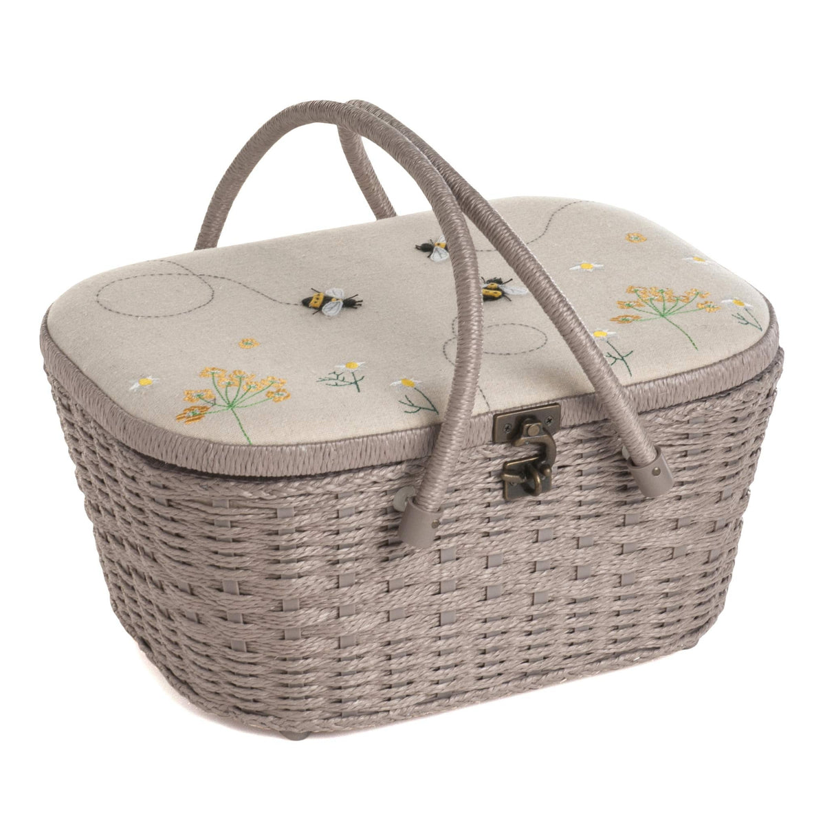 Groves Hobby Gift Sewing Box, Wicker Basket, Applique, Linen Bee HGLHB