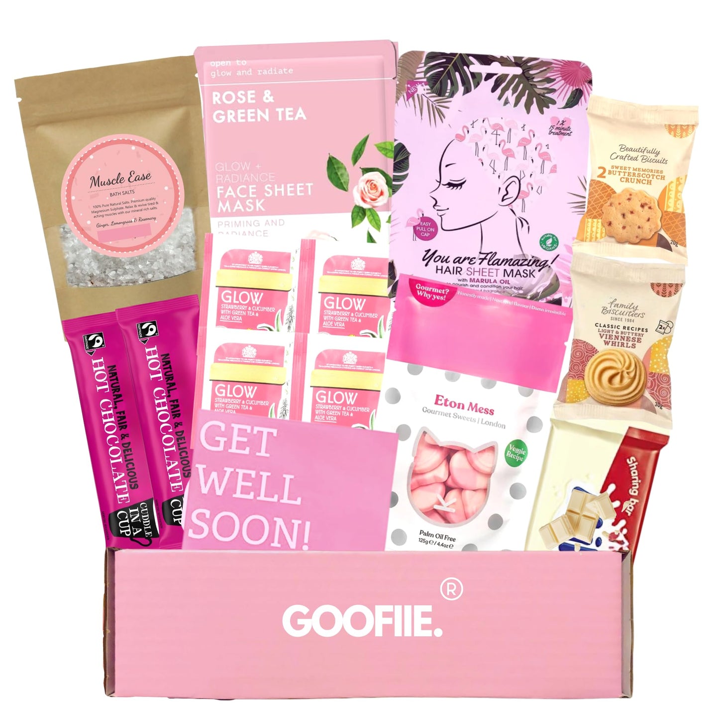 Hug in a Box Care Package for Her Pamper Gift Set For Women With Bath Salts, Masks & Food for a Relaxation Spa day at home | Gift for Her | Gift for