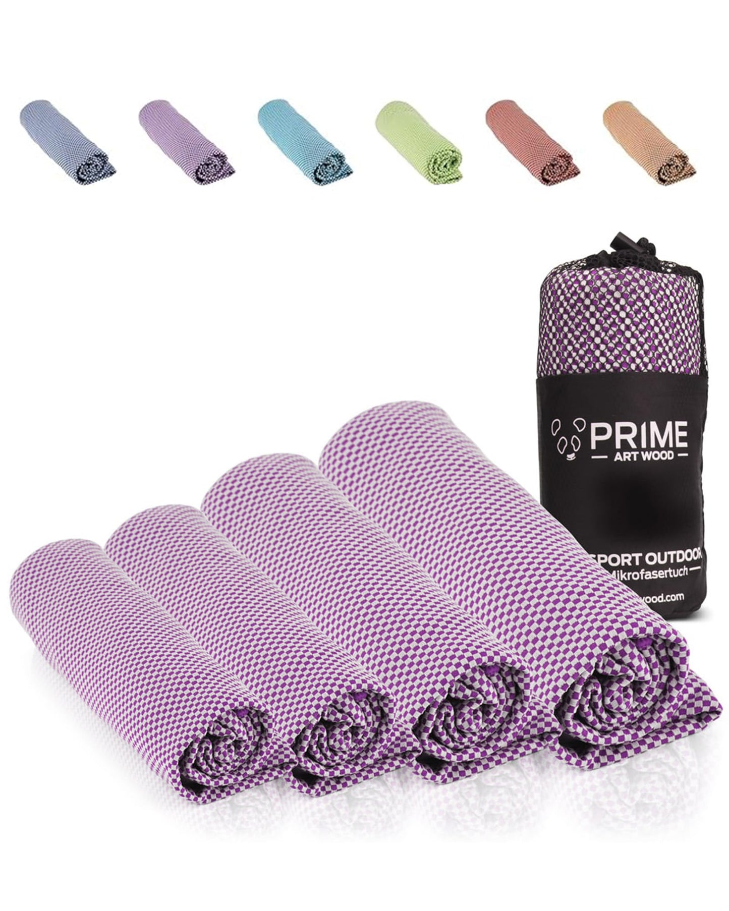 PRIME ART WOOD Travel Towel Bamboo 100 x 50 cm Purple