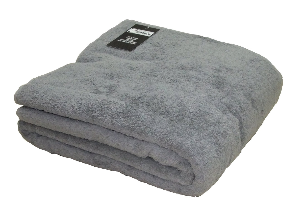 The House Of Emily Massive/Huge/Extra Large 100% Cotton Bath Sheet/Beach Towel - 150cm x 200cm Silver Grey