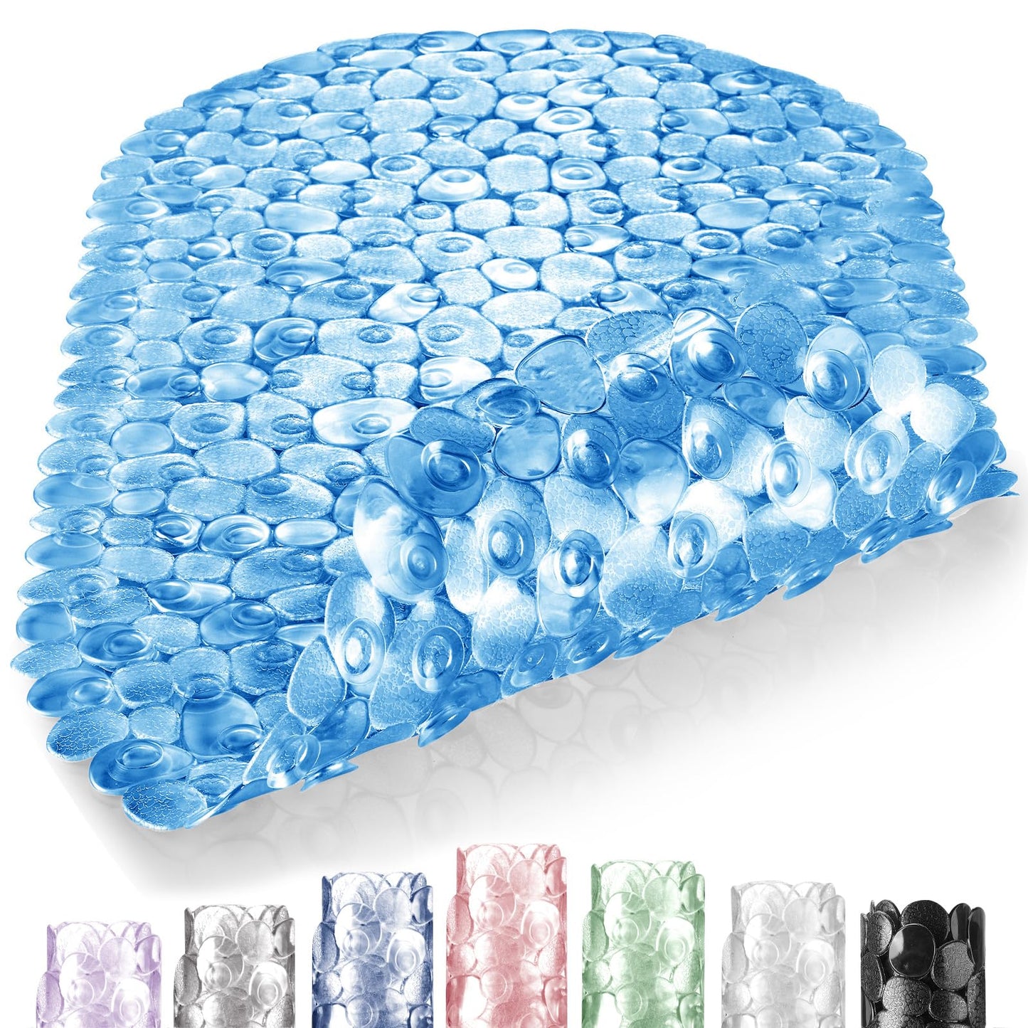 DOPROP Classic Pebble Non-Slip Bath Mat for Bathtub,Shower & Bathroom, PVC Anti-Slip Mat with Drain Holes & Strong Suction Cups,Safe for Toilet and