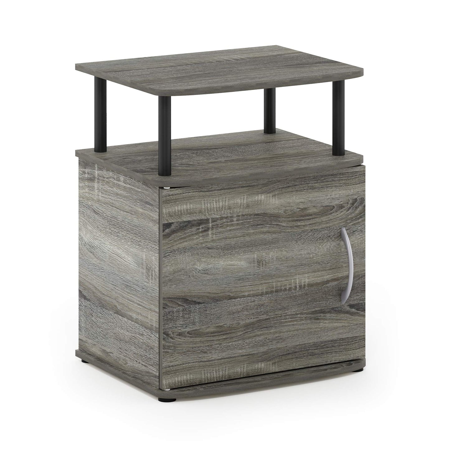 Furinno JAYA Side Table, End Table with Door Cabinet, Night Stand, Bedside Table, for Living Room, Bedroom, French Oak