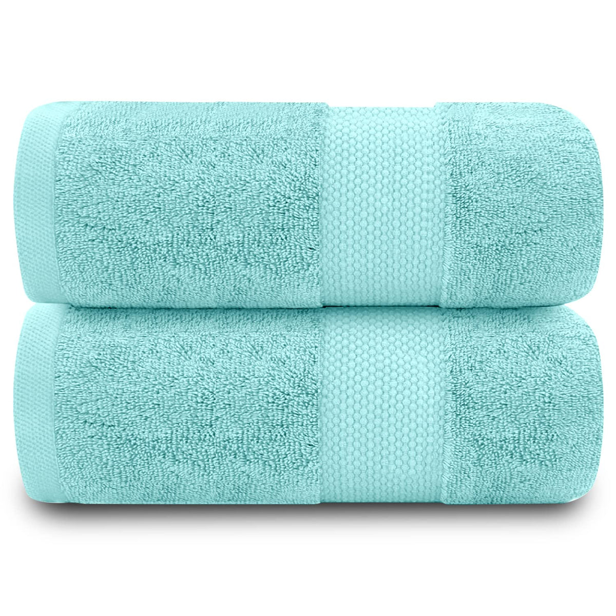 GC GAVENO CAVAILIA Fade Resistant Bathroom Set, 700 GSM Premium Quality Extra Absorbent 100% Cotton Towel, Egyptian, Turquoise, 2PK Bath Sheet