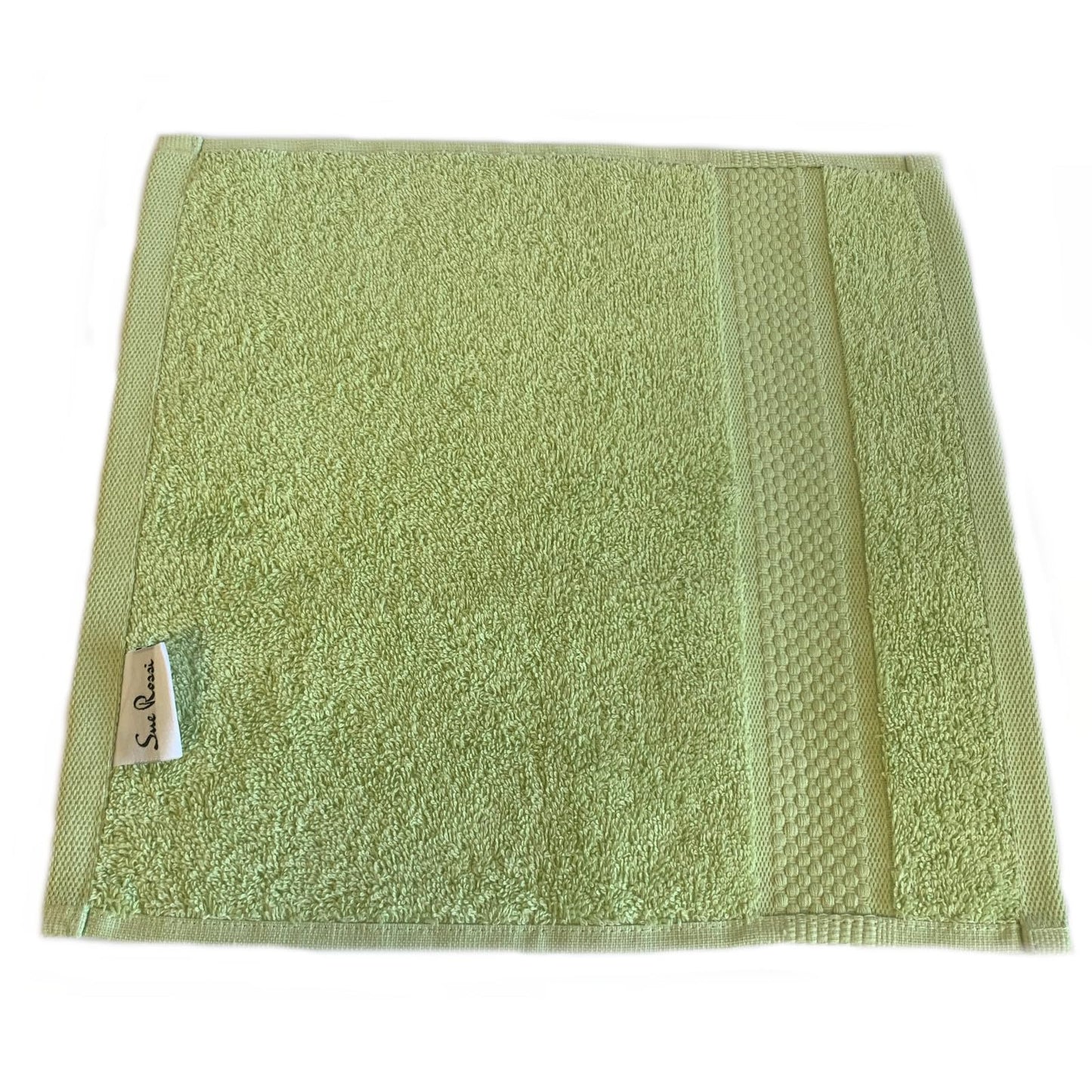 Sue Rossi Face Cloths Pack of 2 or 6, Turkish Combed Cotton, 30cm x 30cm Wash Cloth Fingertip Flannel, Soft & Absorbent