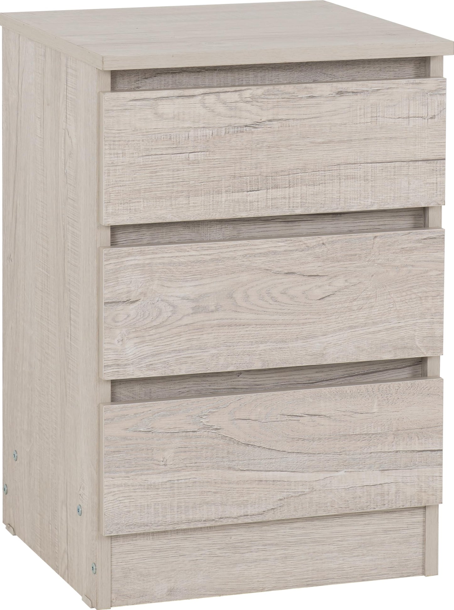 Seconique Malvern 3 Drawer Bedside in Urban Snow