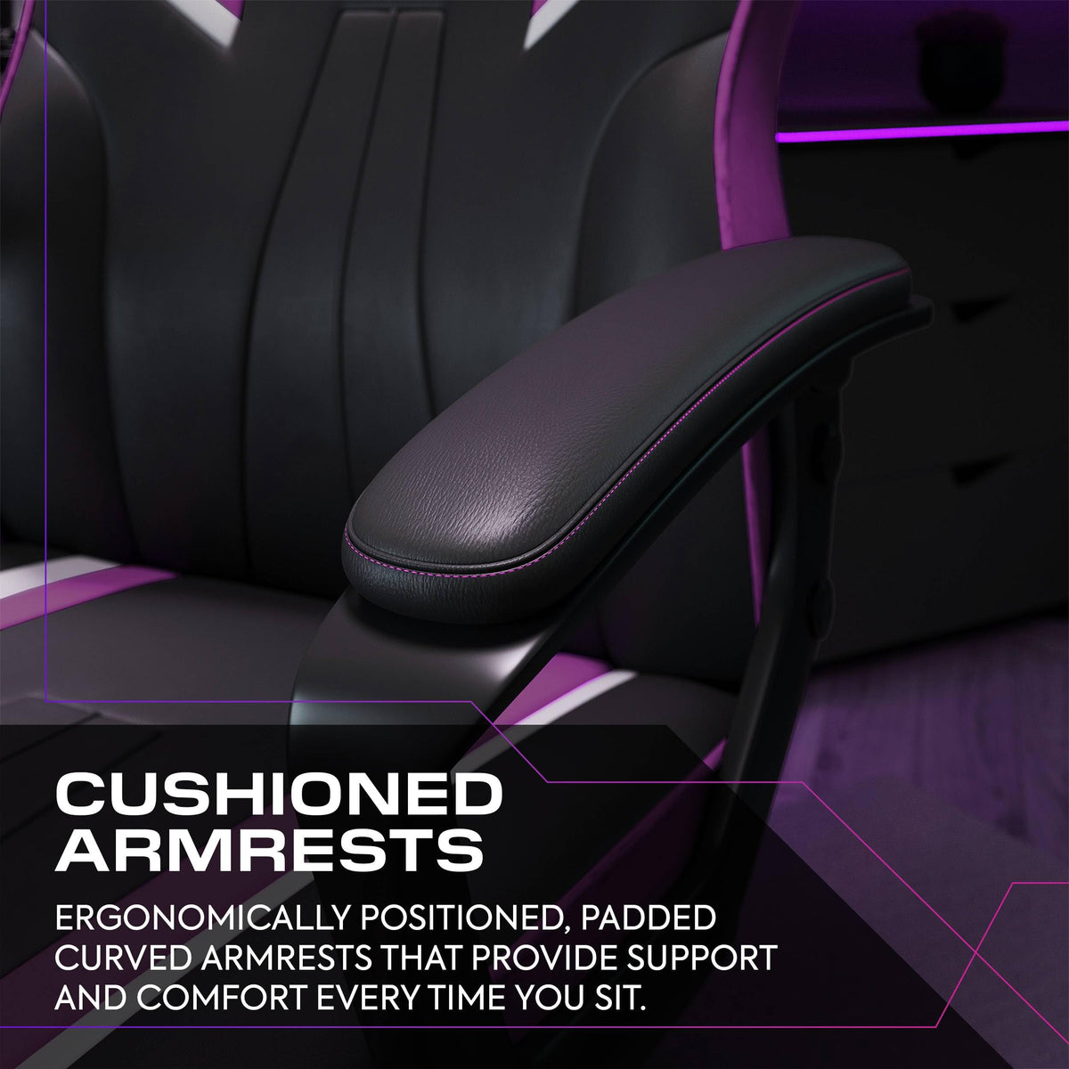 X-Rocker Tempest High Back Ergonomic Office Gaming Chair for Adults & Teens - Extra Wide Seat, Cushioned Armrest, Height Adjustable