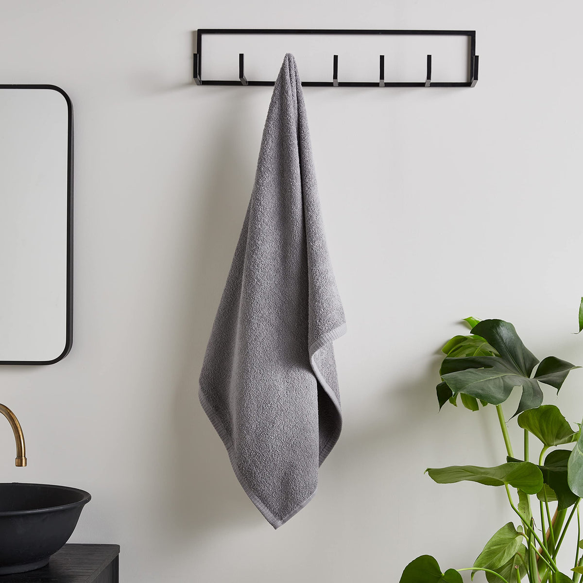 Catherine Lansfield Quick Dry Cotton Bath Sheet Grey