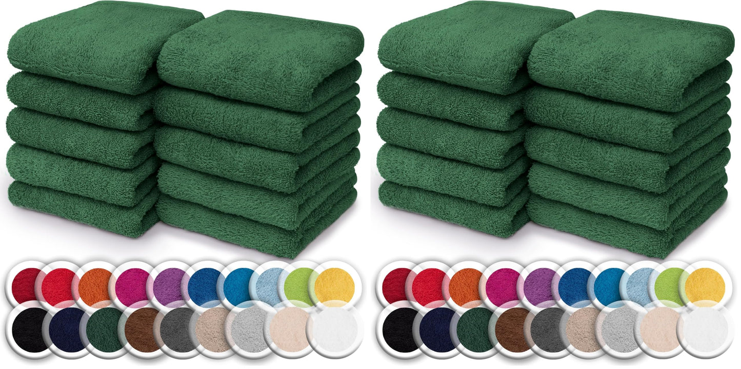 NatureMark Set of 10 Washcloths Made of 100% Cotton - Soft and Absorbent Face and Hand Towels - Practical for Bathroom and Kitchen - 30 x 30 cm