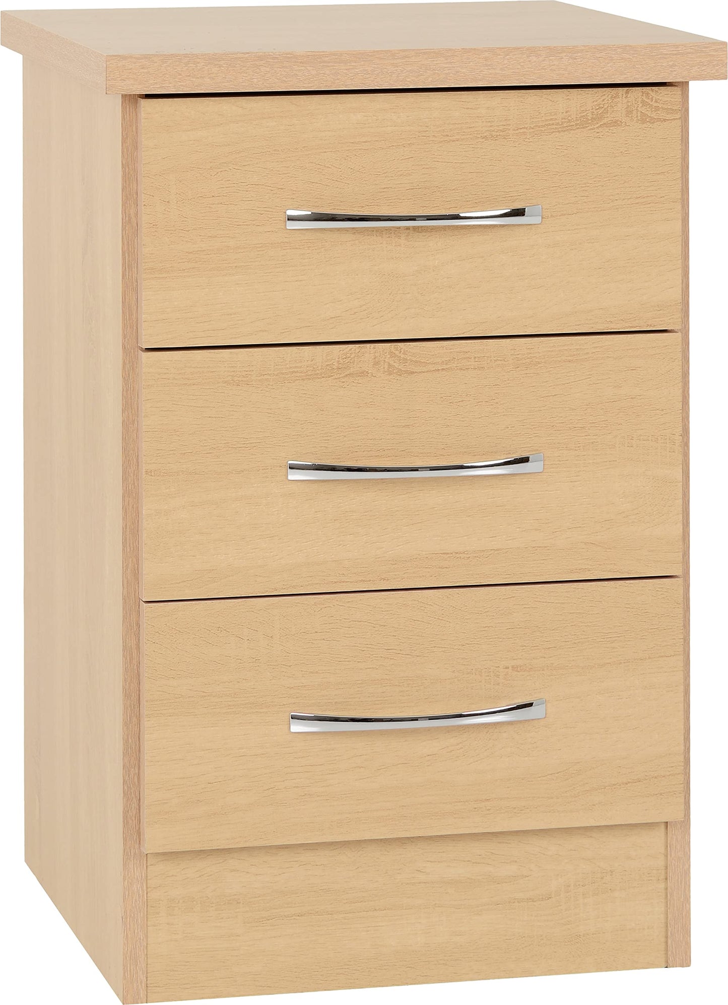 Seconique Nevada 3 Drawer Bedside in Sonoma Oak Effect