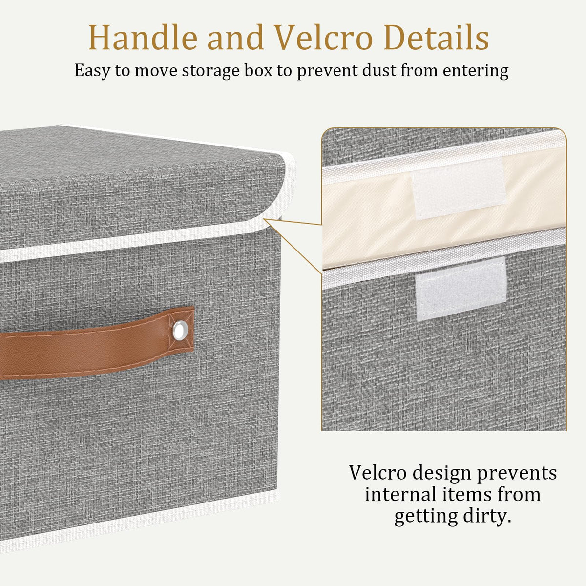 OUTBROS Storage Boxes with Lids 3 Pack, Bins 45x30x30 cm, Grey